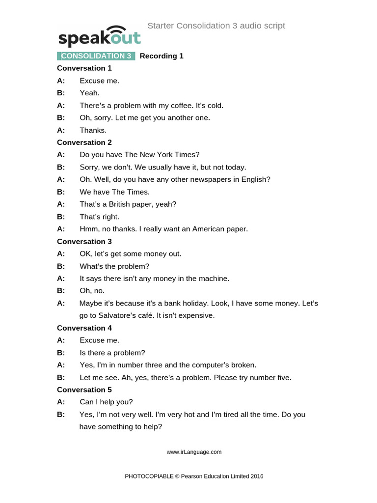 SO S C3 Audio Scripts | PDF