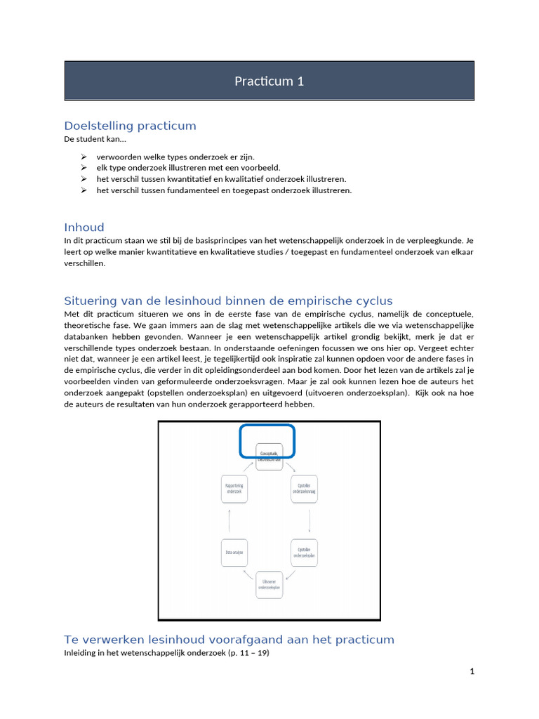 Practicum 1 Oefeningen | PDF