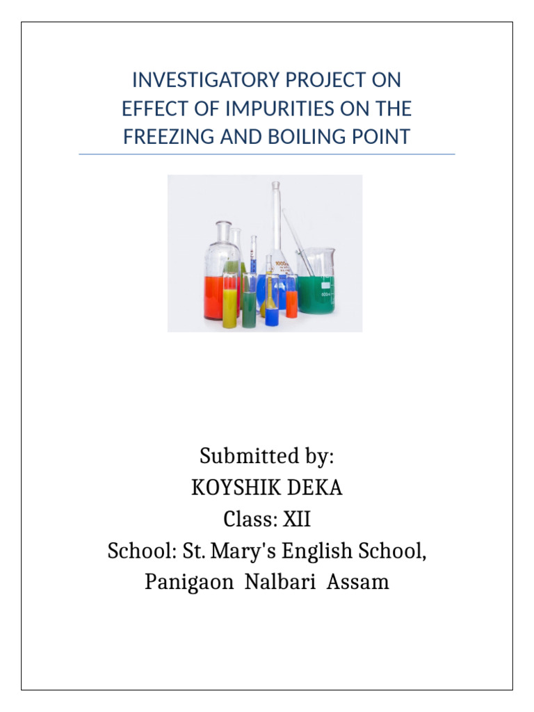 Impurities' Impact on Freezing & Boiling Points | PDF | Boiling ...