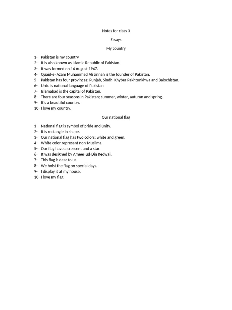 Notes for Class 3 | PDF