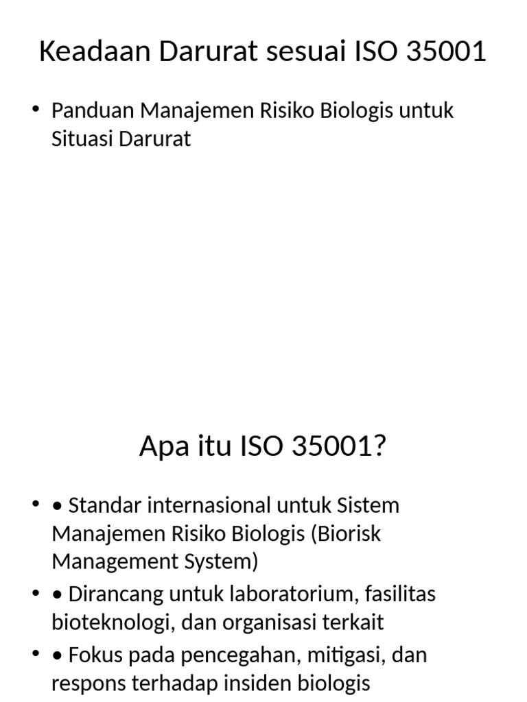 Keadaan Darurat ISO 35001 | PDF