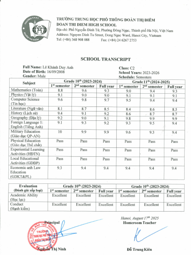 School Transcript | PDF