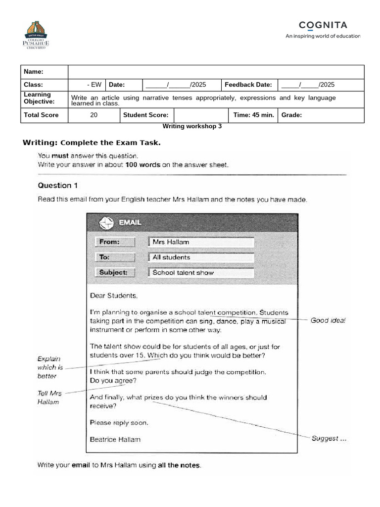 Writing Workshop Unit 3 | PDF