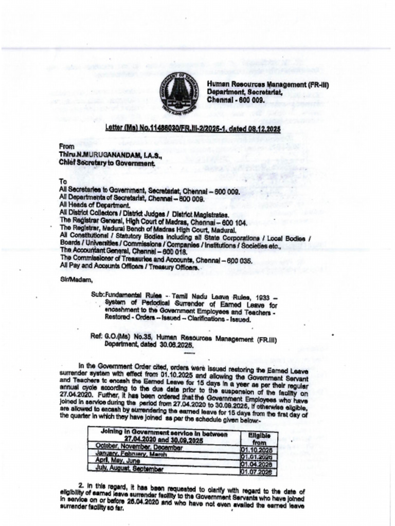 Surrender Leave Clarification | PDF
