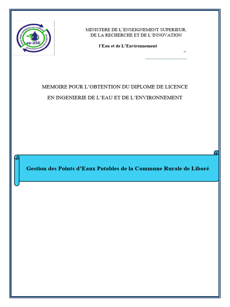 Gestion des Eaux Potables à Liboré | PDF | Ressources hydriques | Eau