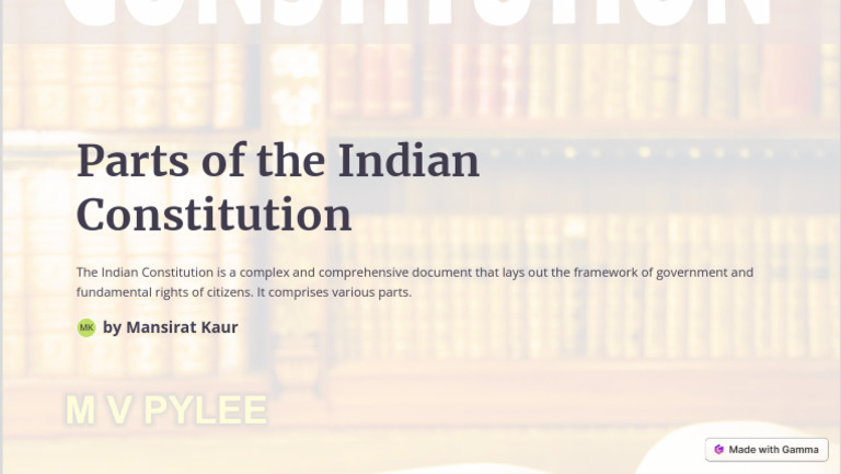 Parts of the Indian Constitution | PDF