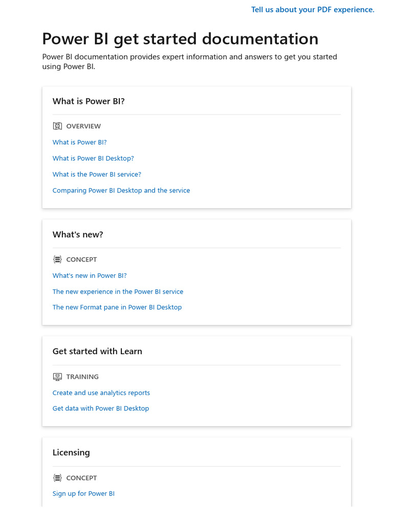 Power BI Overview and Getting Started Guide | PDF | World Wide Web ...