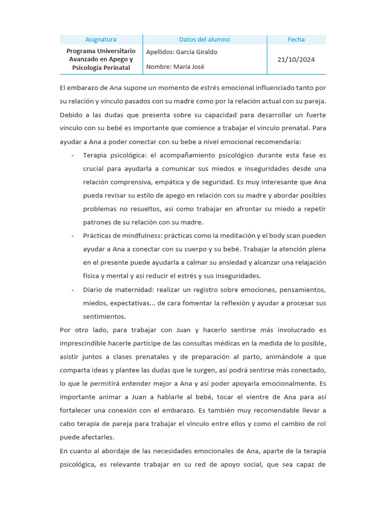 Act. Apego | PDF | Teoría de apego | Las emociones