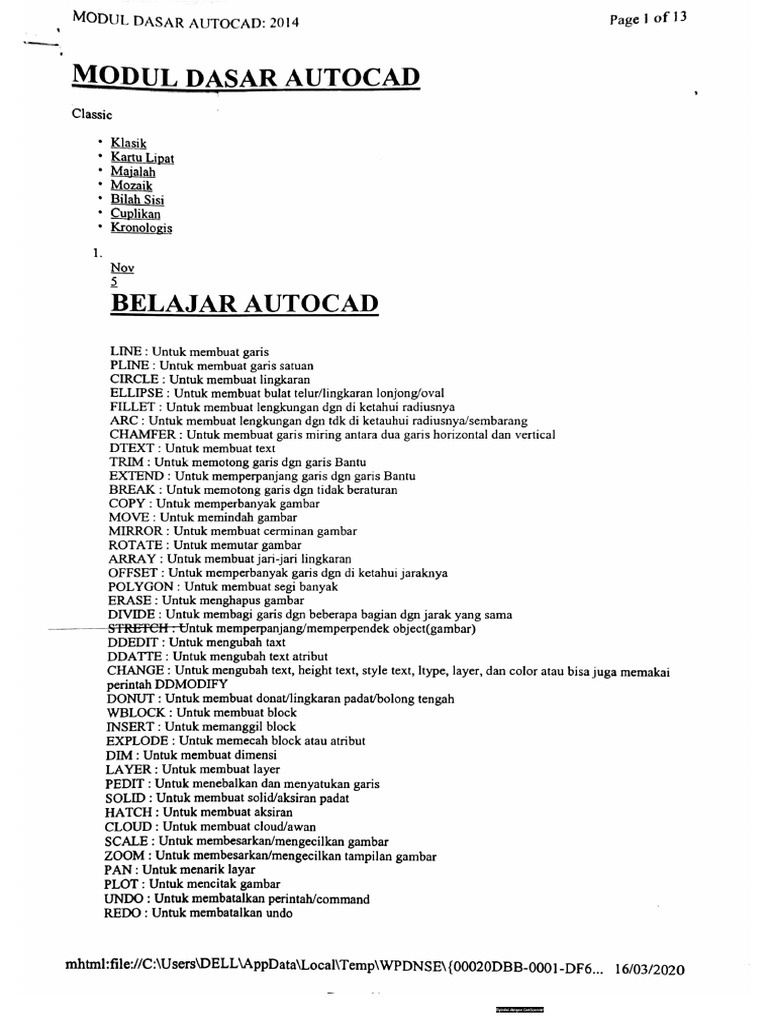 Modul Dasar Autocad | PDF