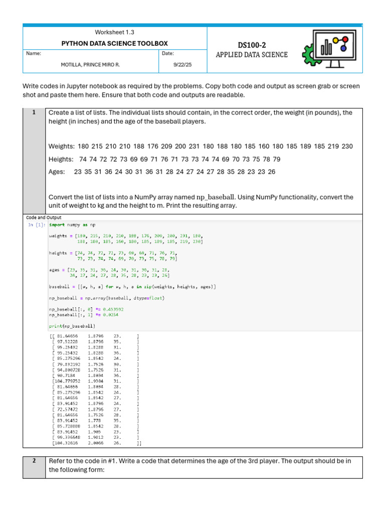 Python Data Science Toolbox Worksheet | PDF | Southeast Asia | Computer ...