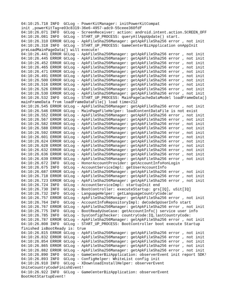 GameCenter Startup Log Analysis | PDF | Software Engineering | Software