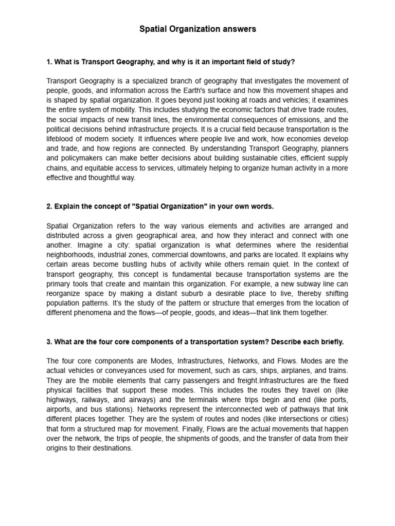 Understanding Transport Geography and Spatial Organization | PDF ...