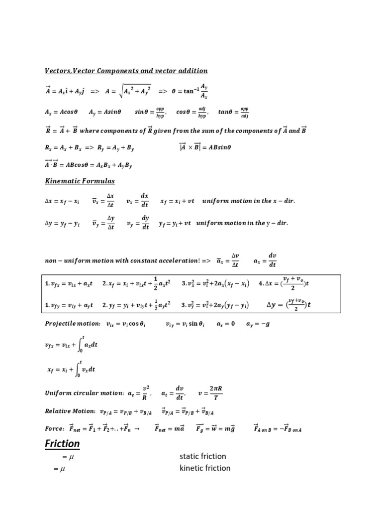 Physics 66: Vectors and Motion Concepts | PDF | Acceleration | Torque