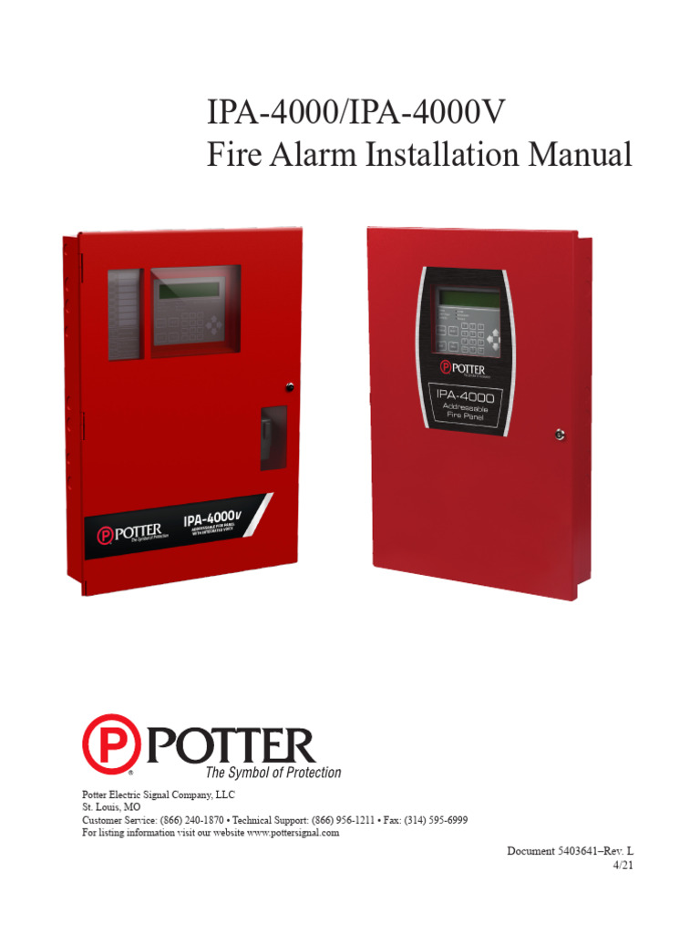 IPA-4000 Fire Alarm Installation Guide | PDF | Alternating Current ...