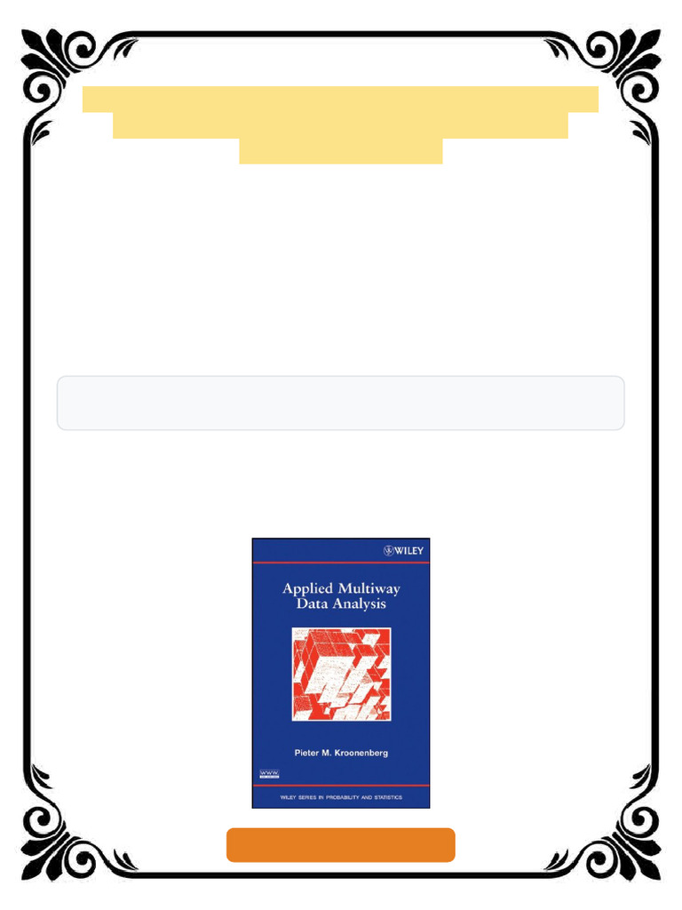 Applied Multiway Data Analysis 1st Edition Pieter M. Kroonenberg ebook ...