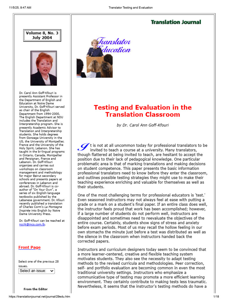 Translator Testing Strategies Explained | PDF | Educational Assessment ...