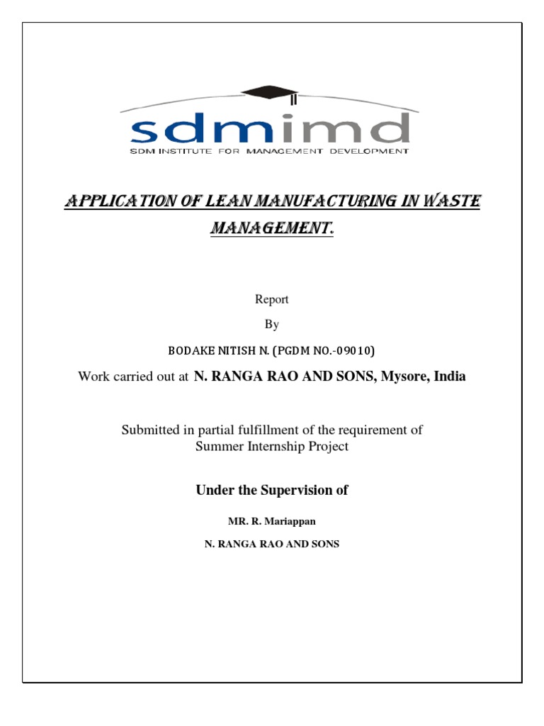 Appilication of Lean Manufacturing in Waste Management | PDF | Incense ...