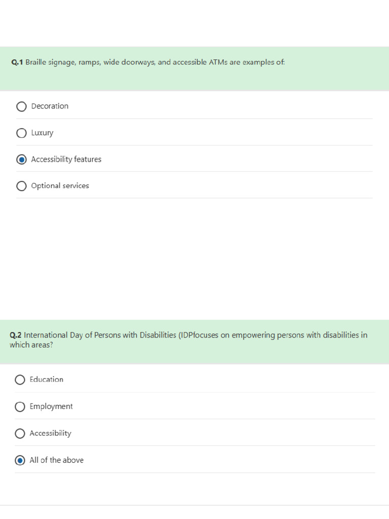 Q#97 Quiz On Internation Day of Persons With Disabilities | PDF