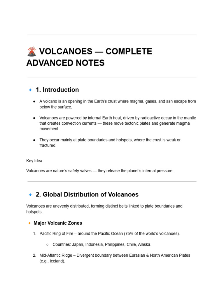 Comprehensive Guide to Volcanoes | PDF | Volcano | Plate Tectonics