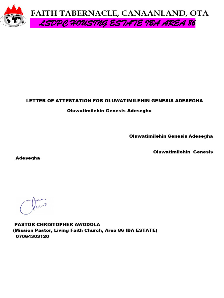 Attestation Letter 1 | PDF