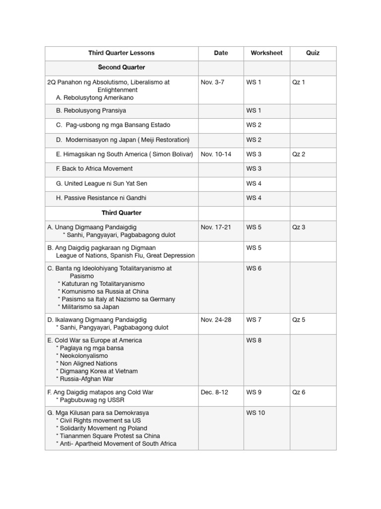 3Q Third Quarter LessonsPDF | PDF