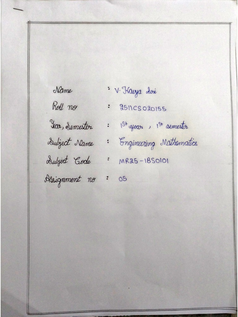 Maths Assignment 5 | PDF