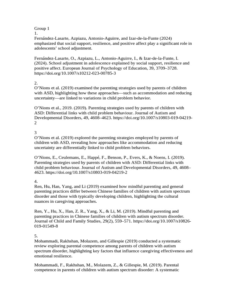 Adolescent School Adjustment & Parenting Strategies | PDF | Inclusion ...