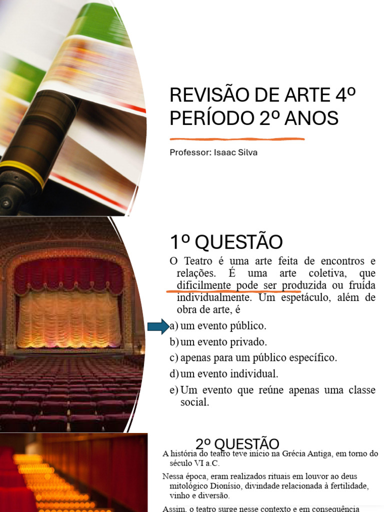 Revisão de Teatro para 2º Ano | PDF | Teatro
