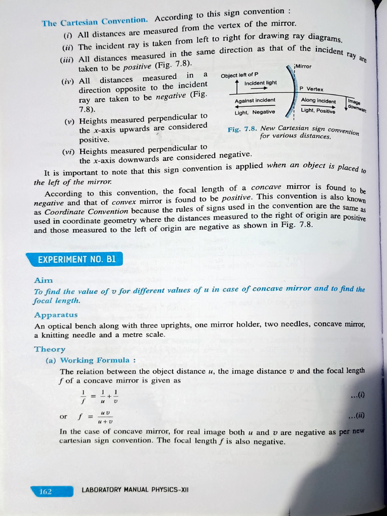 Phy Prac - f Through Concave Mirror - Book | PDF | Cartesian Coordinate ...