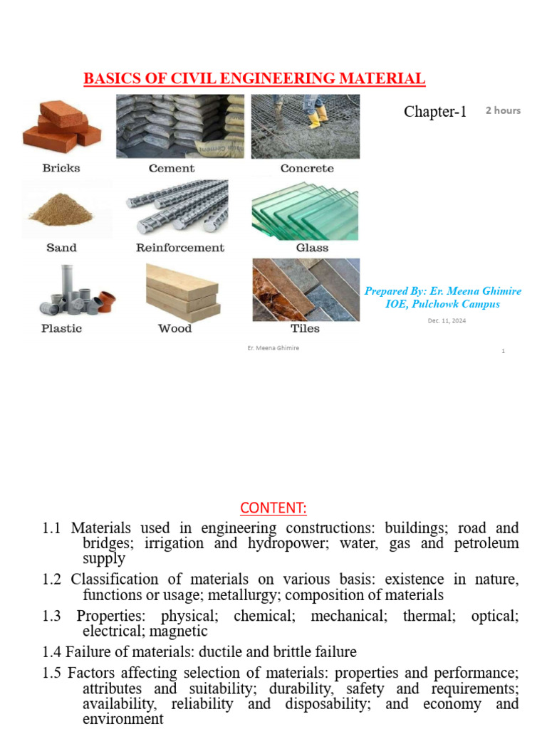 Civil Engineering Material Basics | PDF | Fracture | Ductility