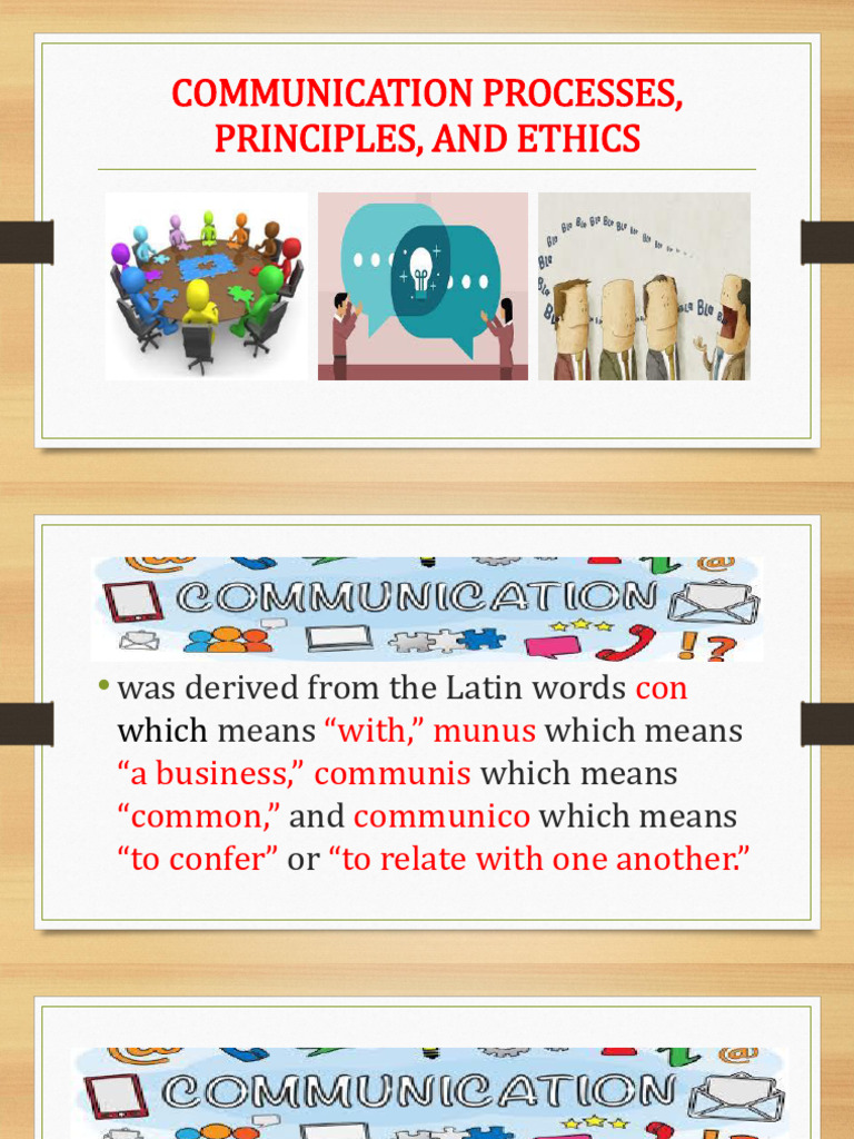 Communication Processes and Ethics Guide | PDF | Communication ...
