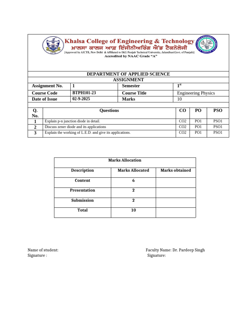 Assignment 1 Phy CSE2 2025sem1 | PDF