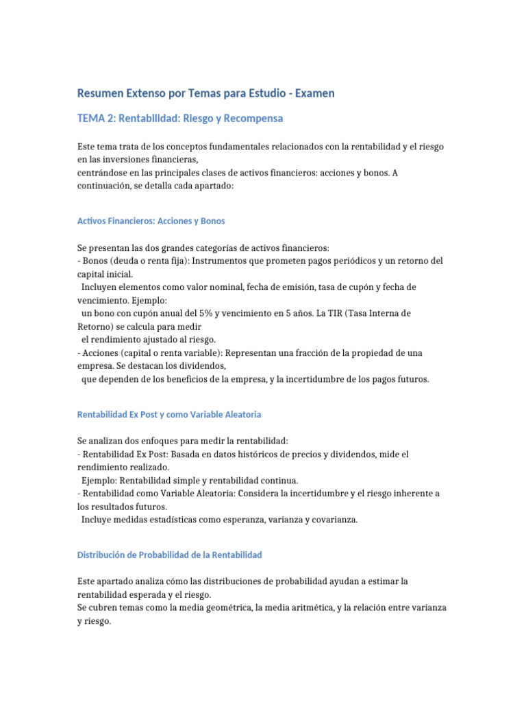 Rentabilidad y Riesgo en Inversiones Financieras | PDF | Modelo de ...