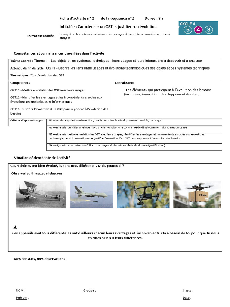 Caractérisation et évolution des drones | PDF | Drone | Innovation
