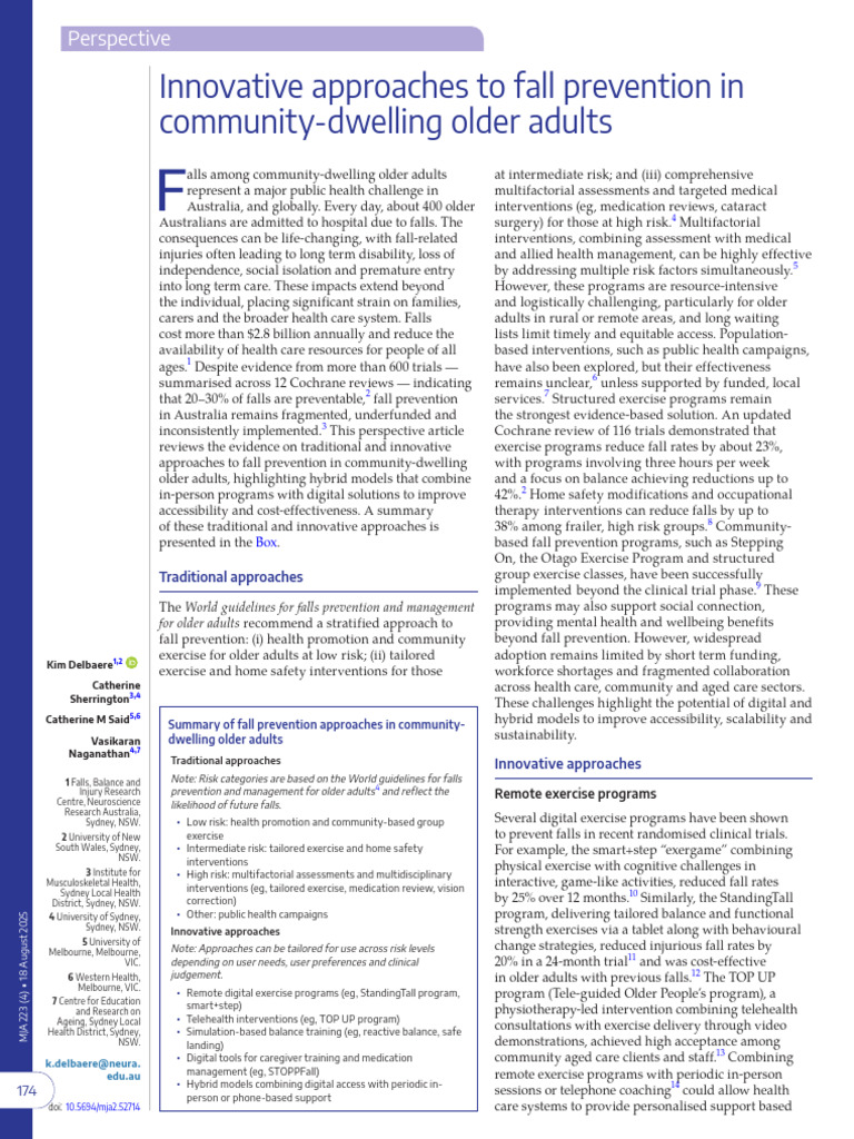 Fall Prevention Strategies for Seniors | PDF | Health Care