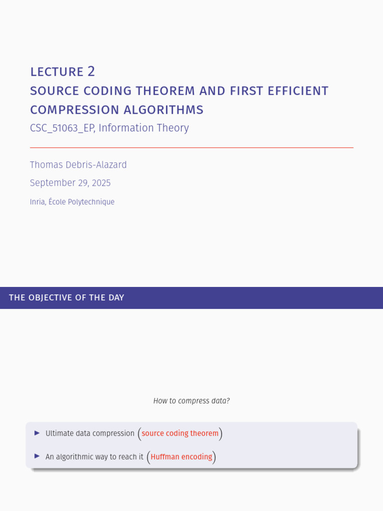 Source Coding and Compression Algorithms | PDF | Data Compression | Code