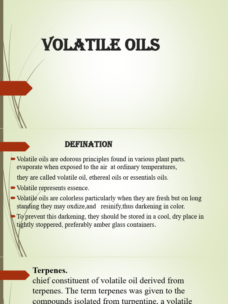 Understanding Volatile Oils and Terpenes | PDF