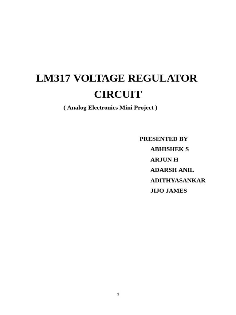 LM317 Adjustable Voltage Regulator Guide | PDF | Rectifier | Voltage