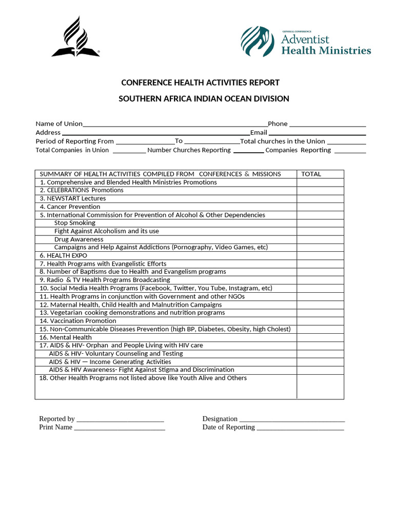 Southern Africa Health Activities Report | PDF
