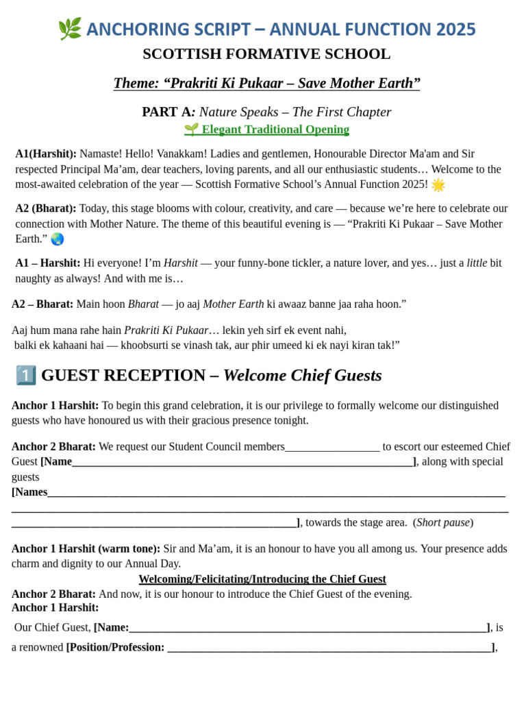 Scottish Formative School Annual Function 2025 | PDF | Nonverbal ...