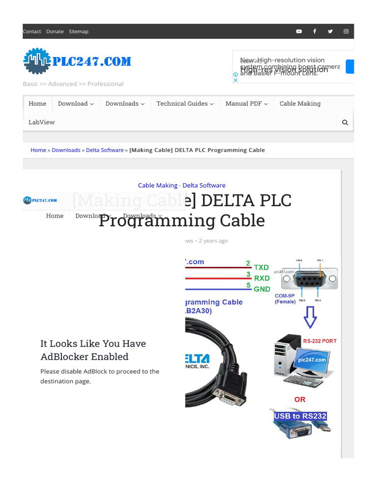 Delta PLC Programming Cable Guide | PDF | Programmable Logic Controller ...