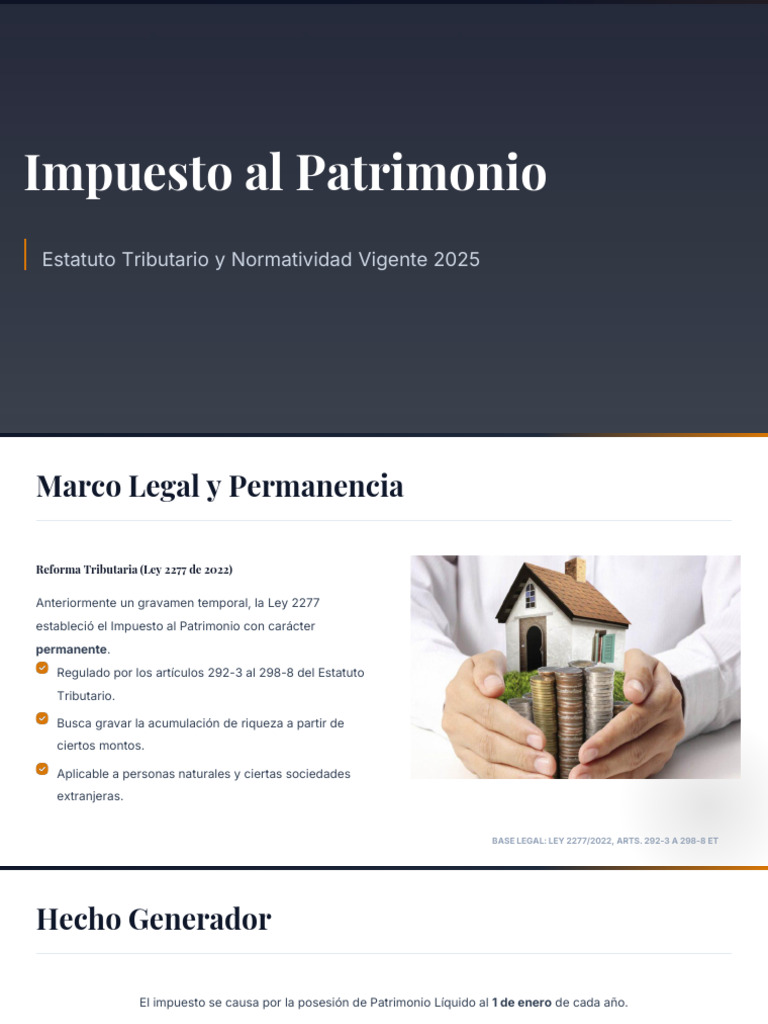 Impuesto al Patrimonio 2025: Guía Completa | PDF | Impuestos | Bienes (Ley)
