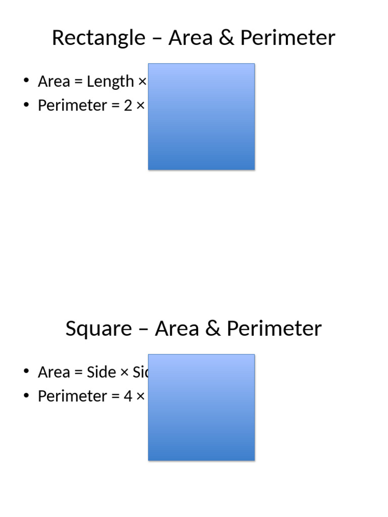 Area, Perimeter, and Volume Formulas | PDF