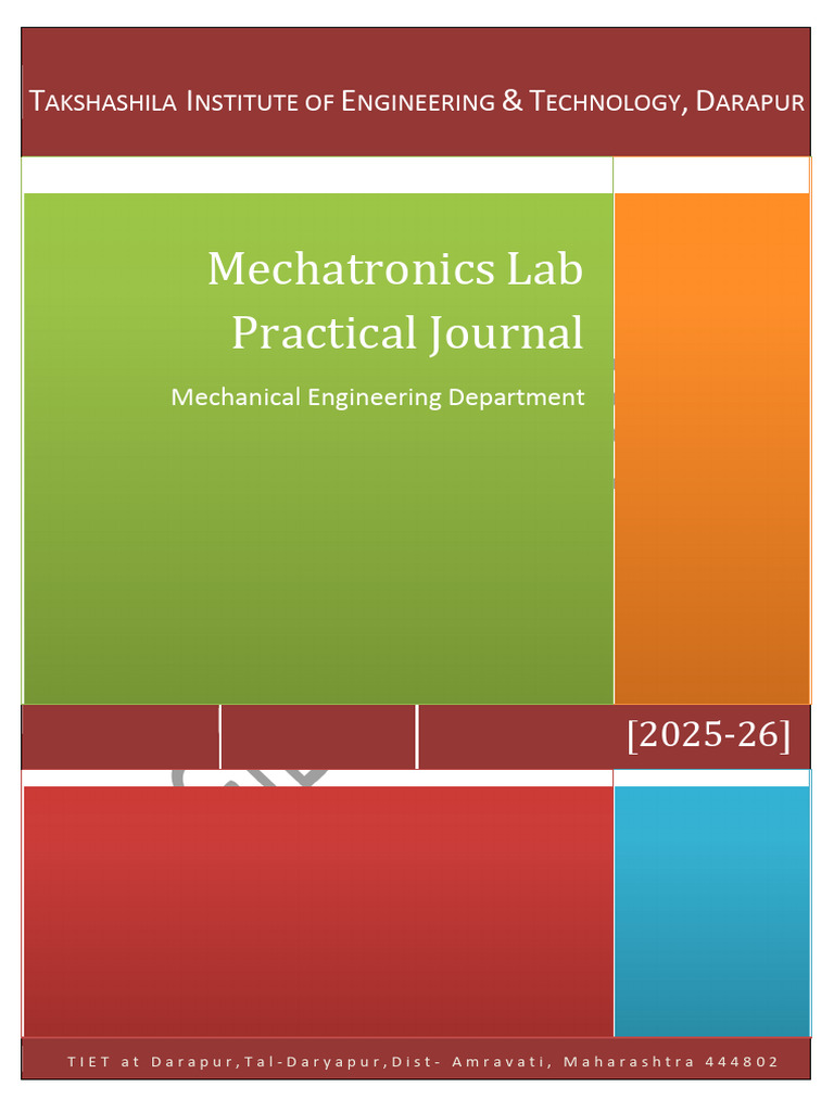 Mechatronics Lab Practical Journal 2025 | PDF | Programmable Logic ...