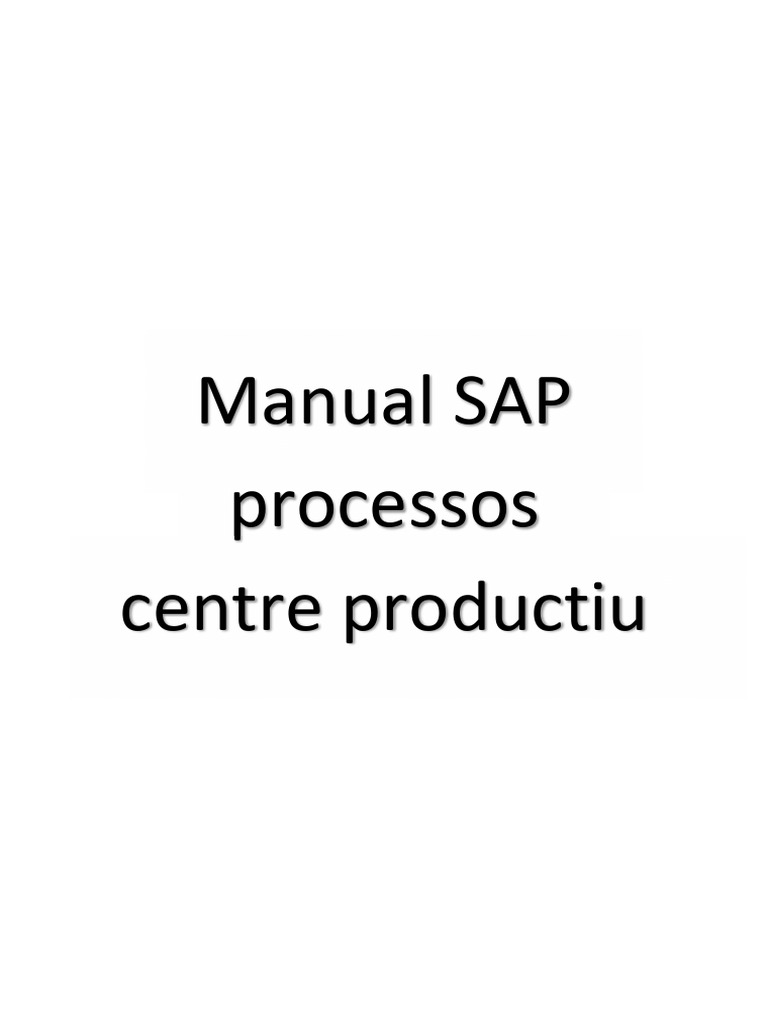 PRC - DM.002 - MANUAL SAP (Processos) Catalan | PDF