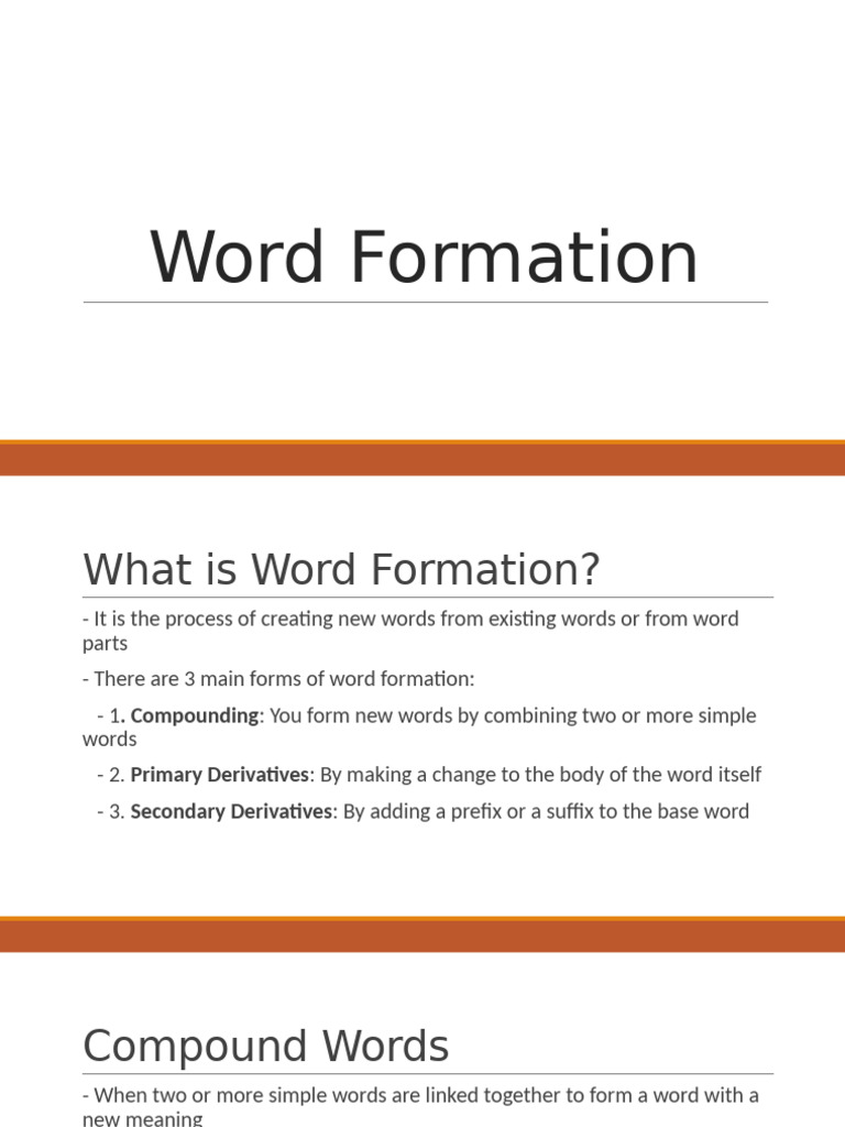Understanding Word Formation Techniques | PDF | Verb | Noun