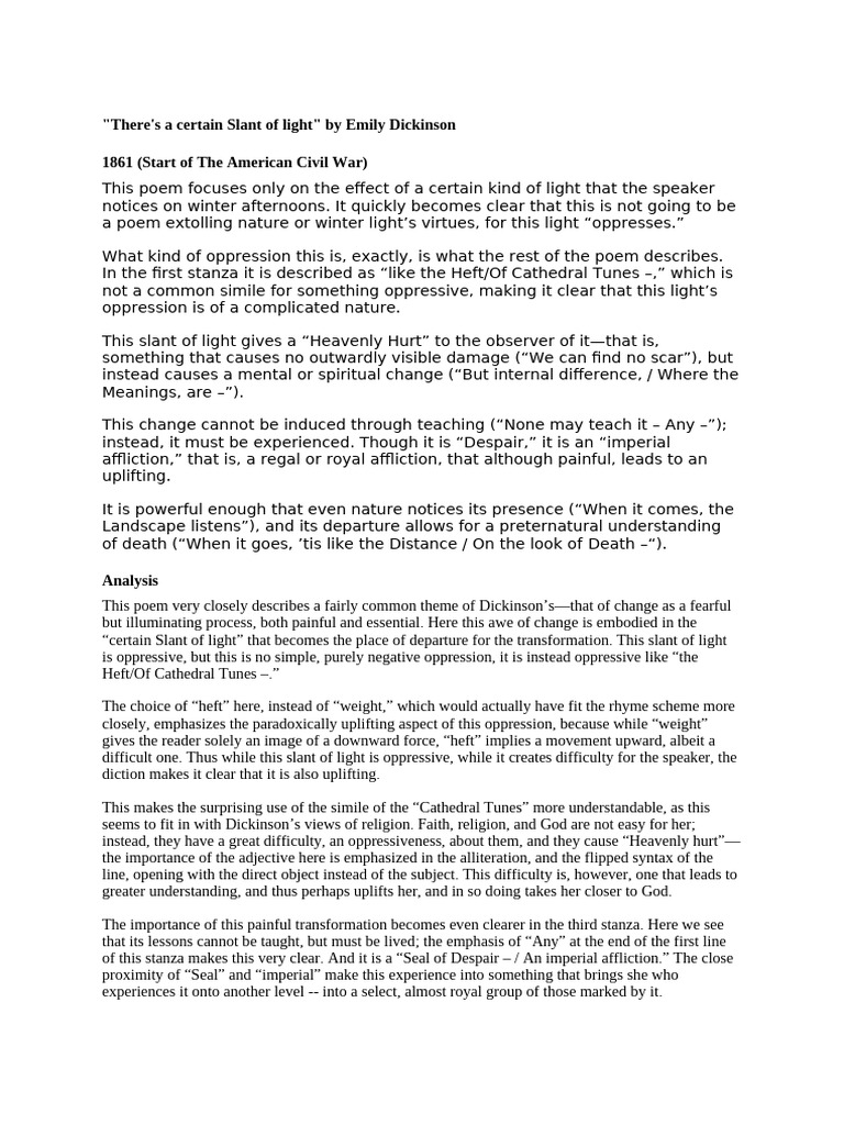 5 Theres A Certain Slant of Light | PDF