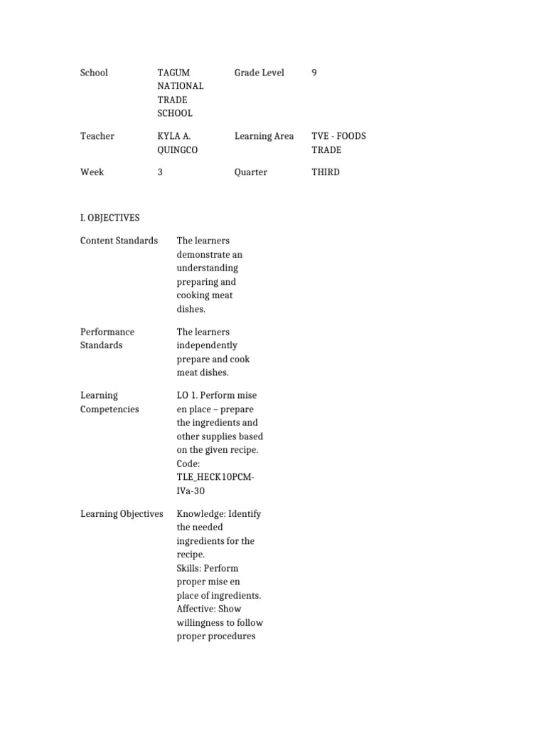 A4 Detailed Lesson Plan | PDF | Learning | Teachers