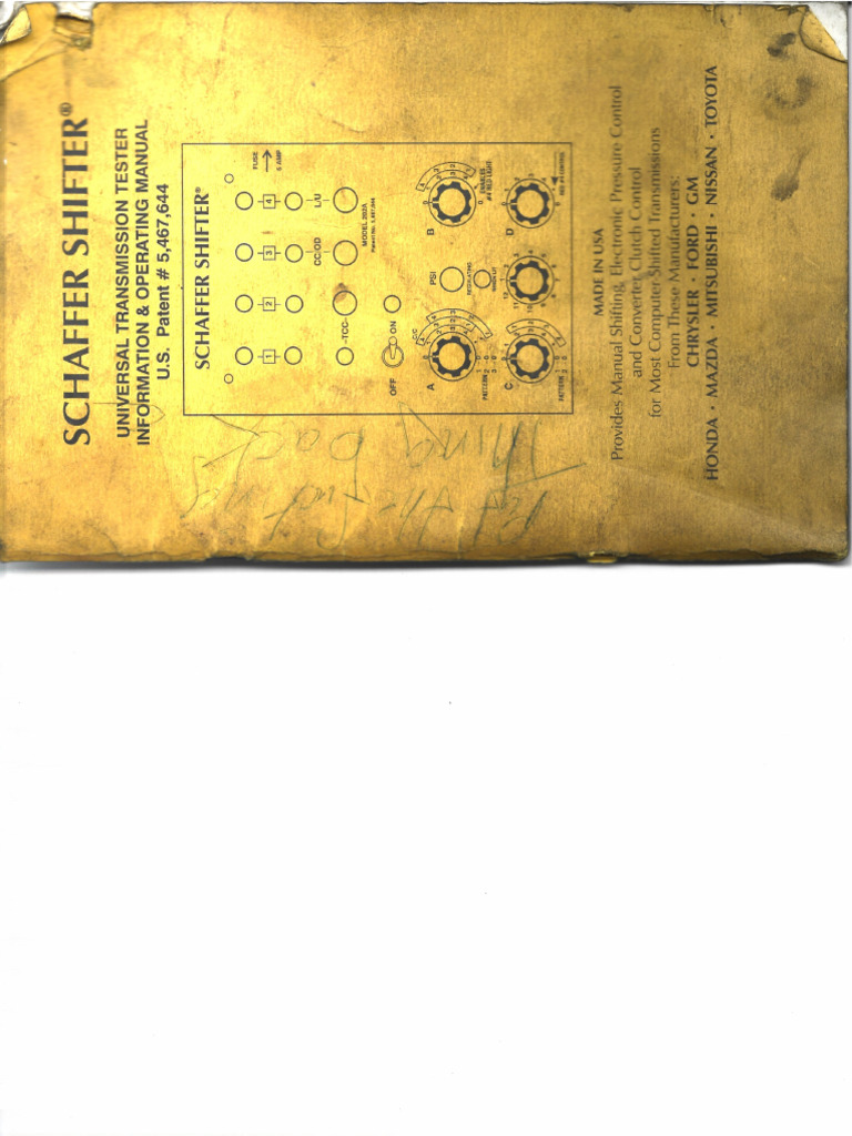 Shaffer Shifter Manual | PDF