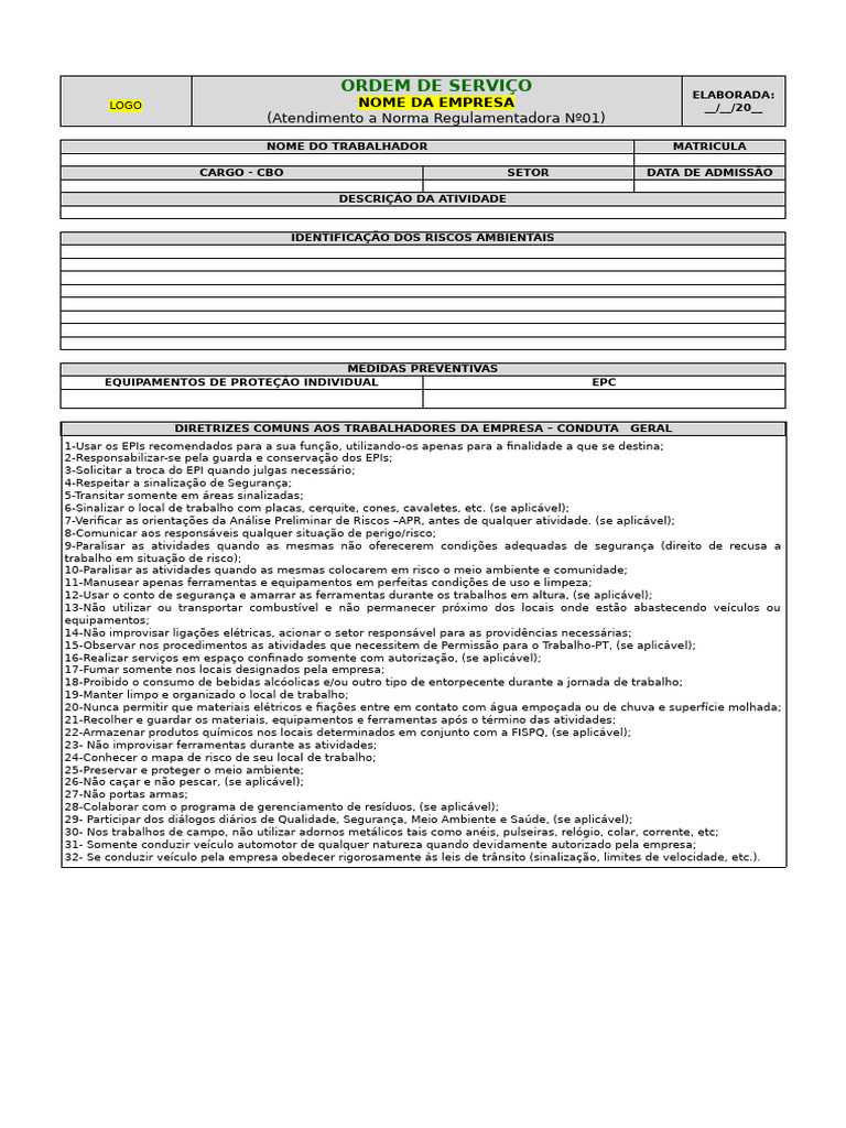 Segurança e Saúde no Trabalho: Diretrizes | PDF | Segurança e saúde ...